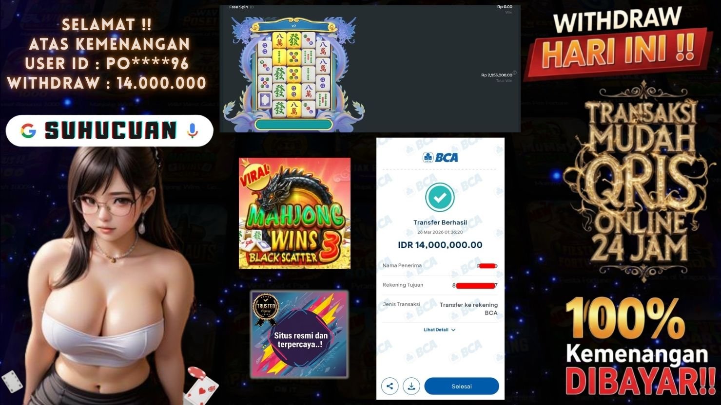 SUHUCUAN JACKPOT SLOT MAHJONG WINS 3 - BLACK SCATTER